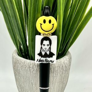 Wednesday I HATE PEOPLE Beaded Pen